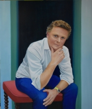Richard Sharples, oil on board, 2021
